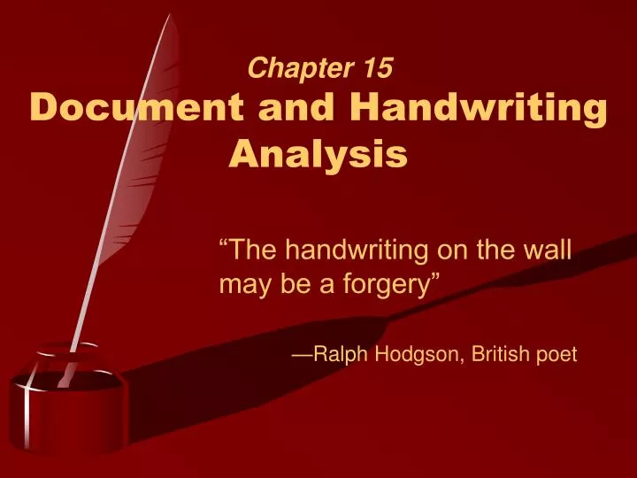 chapter 15 document and handwriting analysis