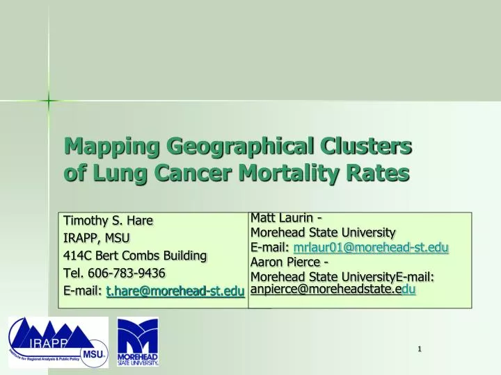 mapping geographical clusters of lung cancer mortality rates