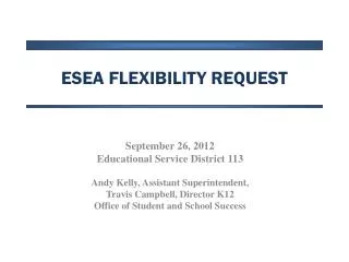 ESEA Flexibility request