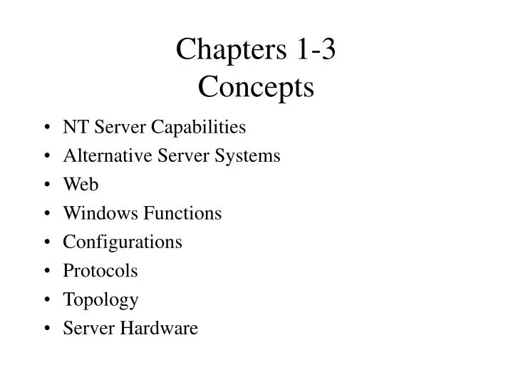 chapters 1 3 concepts