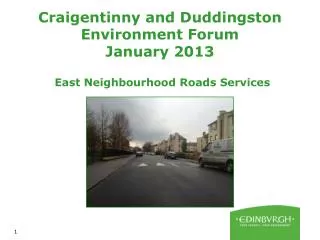 Craigentinny and Duddingston Environment Forum January 2013