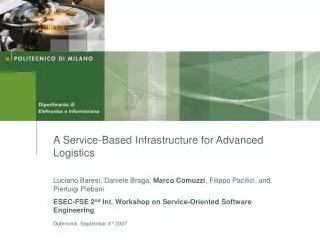 A Service-Based Infrastructure for Advanced Logistics