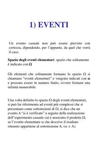 1 eventi