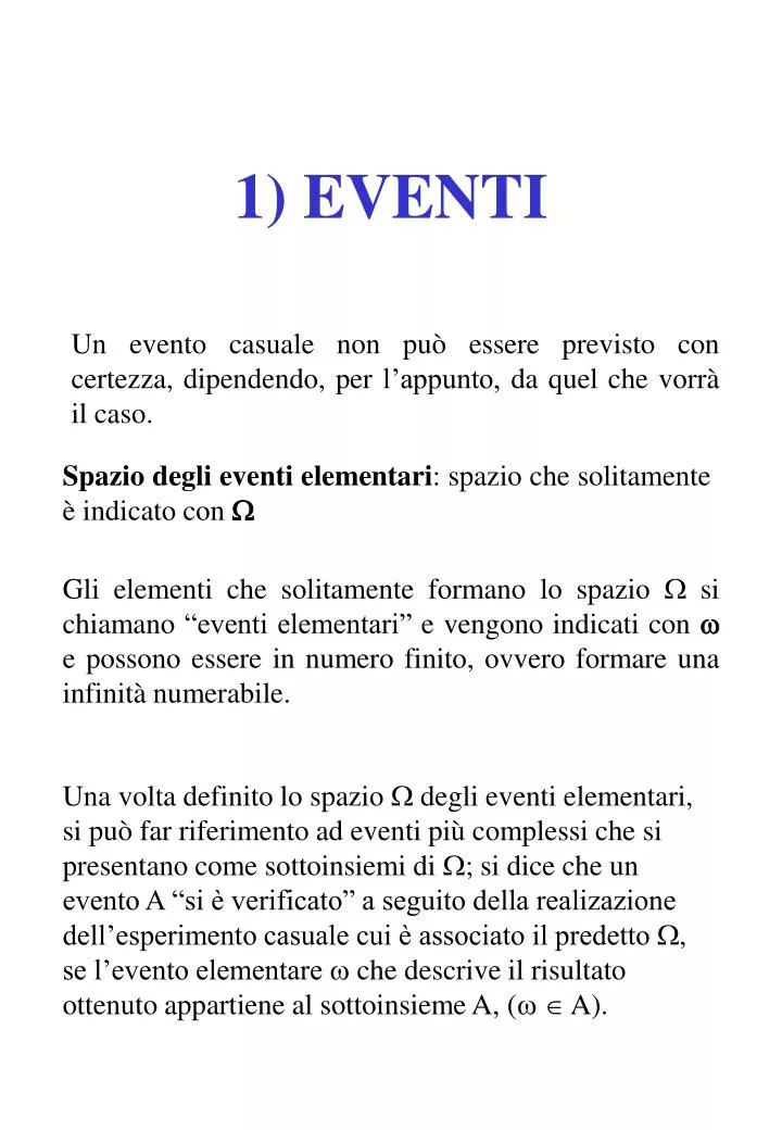 1 eventi