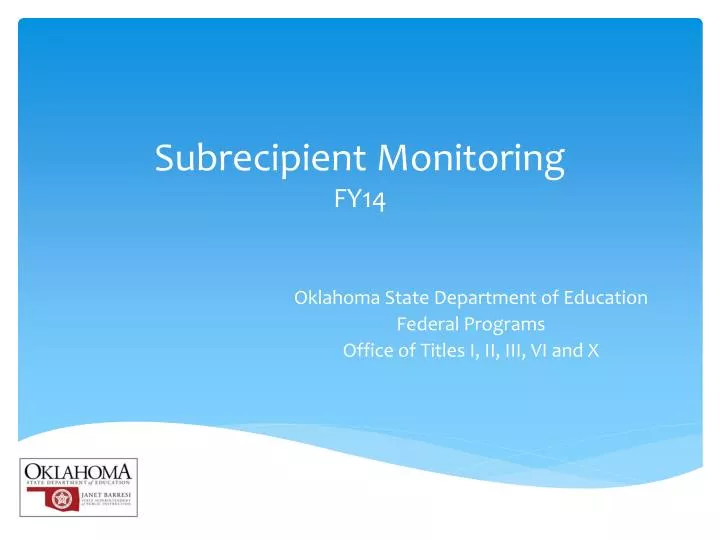subrecipient monitoring fy14