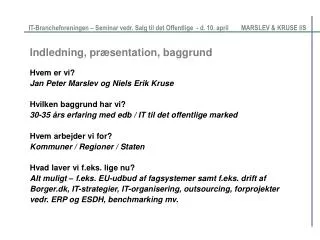 indledning pr sentation baggrund