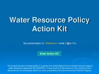 Water Resource Policy Action Kit