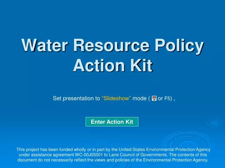 water resource policy action kit