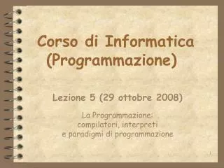 corso di informatica programmazione