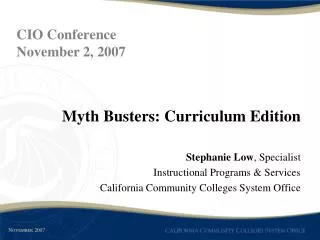 Myth Busters: Curriculum Edition