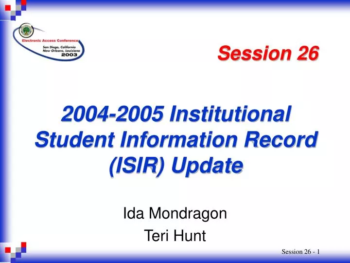 2004 2005 institutional student information record isir update