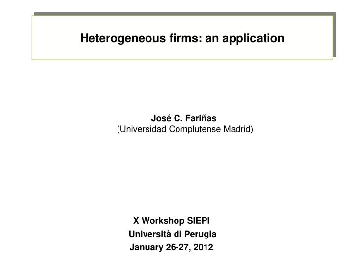 heterogeneous firms an application