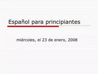 espa ol para principiantes