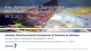 Key Sustainability Topics in the Pharmaceutical Industry