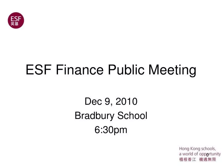 esf finance public meeting