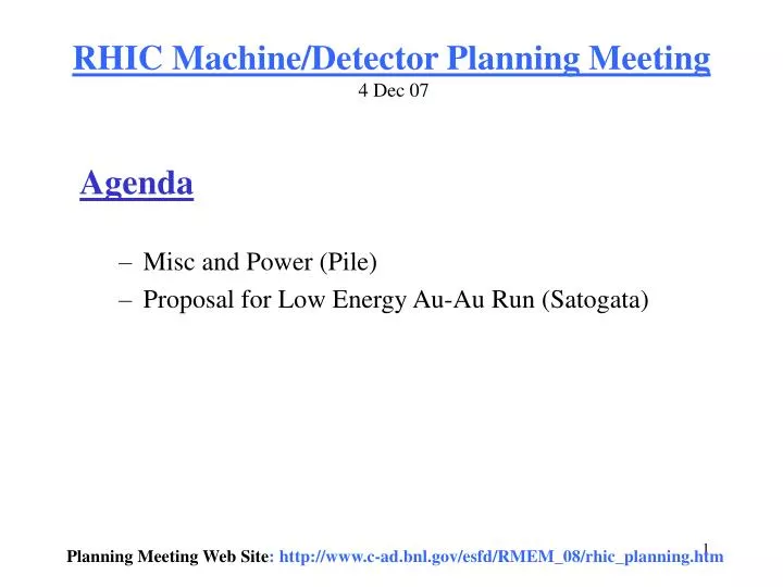 rhic machine detector planning meeting 4 dec 07