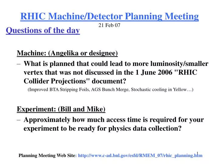 rhic machine detector planning meeting 21 feb 07