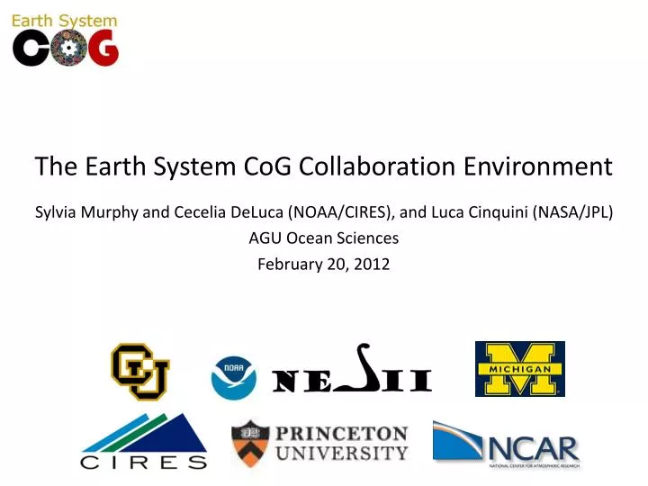 the earth system cog collaboration environment