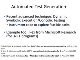 Automated Test Generation