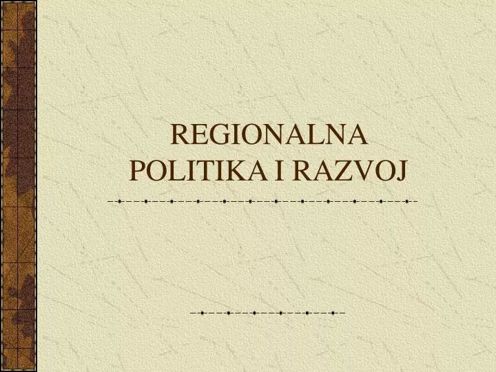 regionalna politika i razvoj