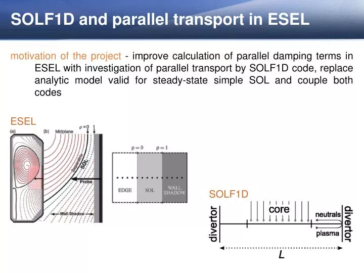 solf1d and parallel transport in esel