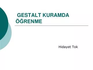 gestalt kuramda renme