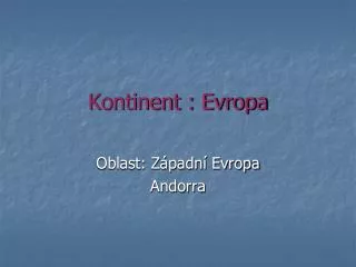 kontinent evropa