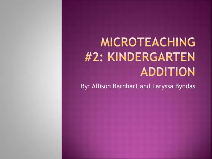 microteaching 2 kindergarten addition