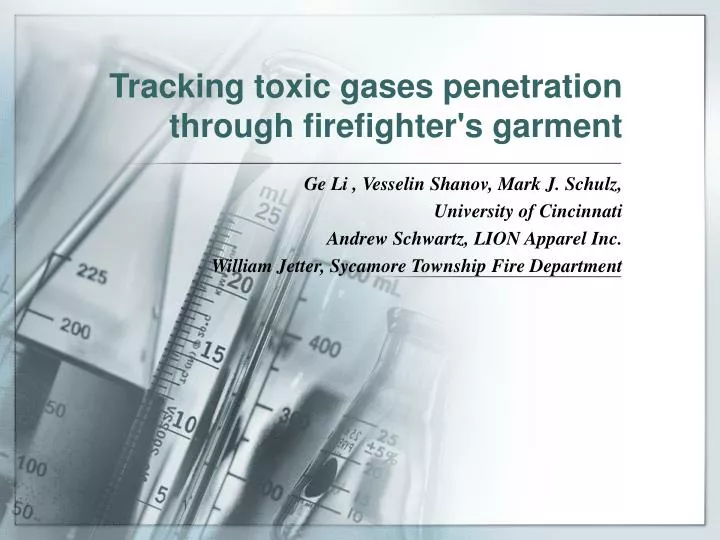 tracking toxic gases penetration through firefighter s garment
