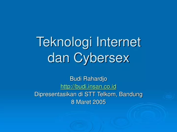 teknologi internet dan cybersex