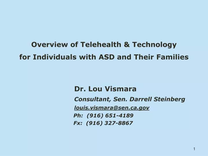 overview of telehealth technology for individuals with asd and their families