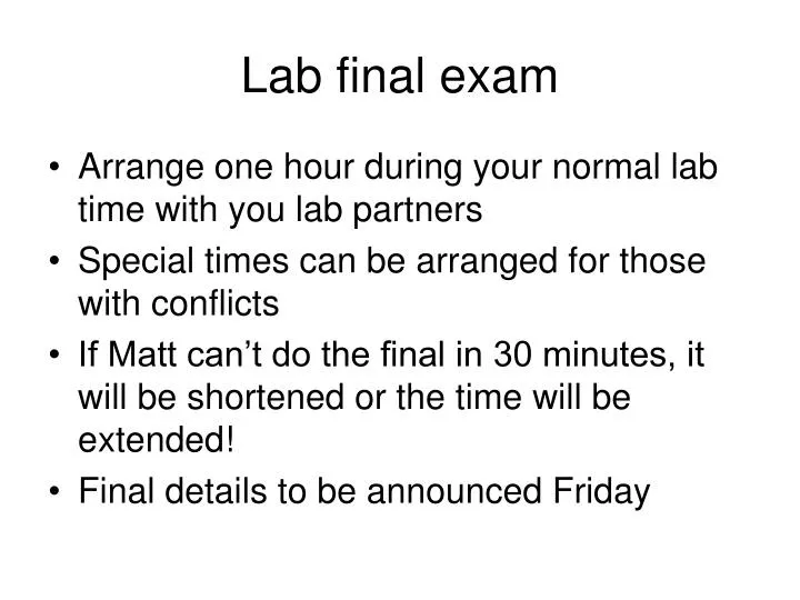 lab final exam