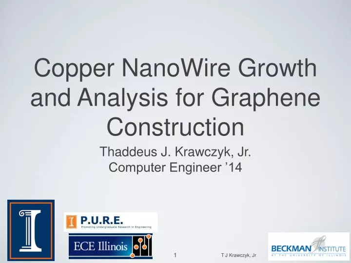 copper nanowire growth and analysis for graphene construction