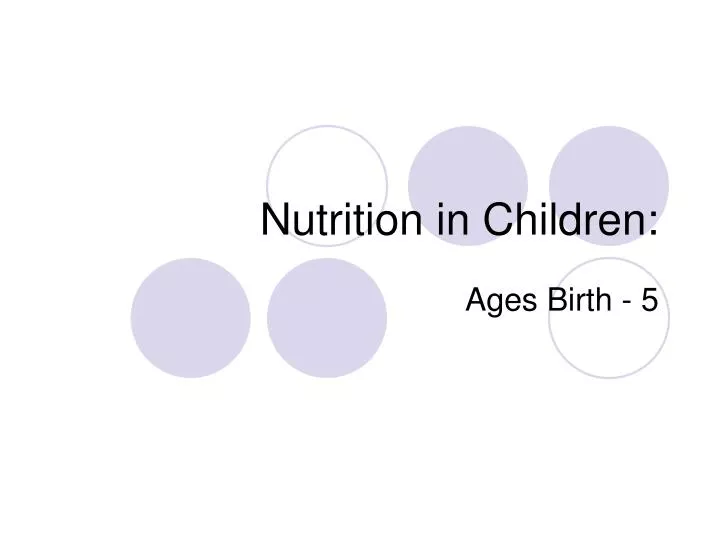 nutrition in children