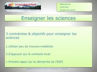 enseigner les sciences