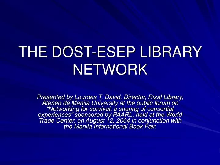 the dost esep library network