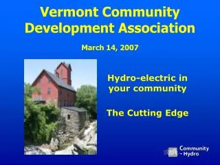 Vermont Community Development Association March 14, 2007