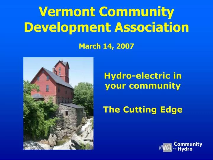 vermont community development association march 14 2007