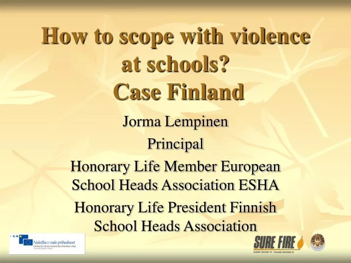 how to scope with violence at schools case finland