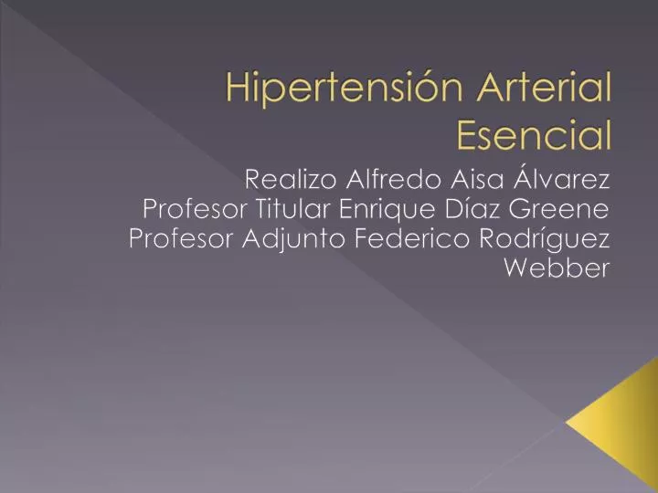 hipertensi n arterial esencial