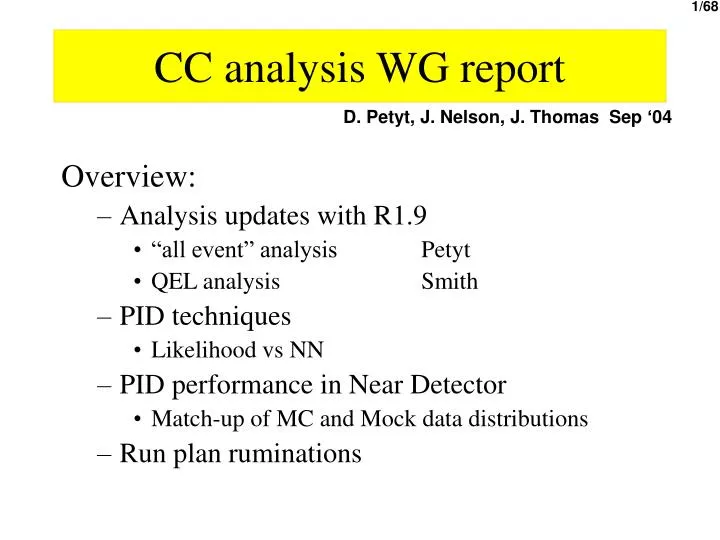 cc analysis wg report