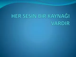her ses n b r kayna i vardir