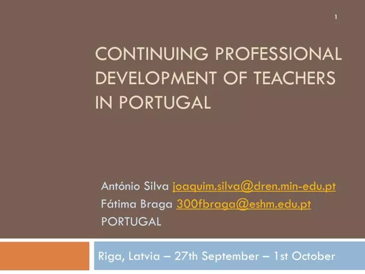 continuing professional development of teachers in portugal