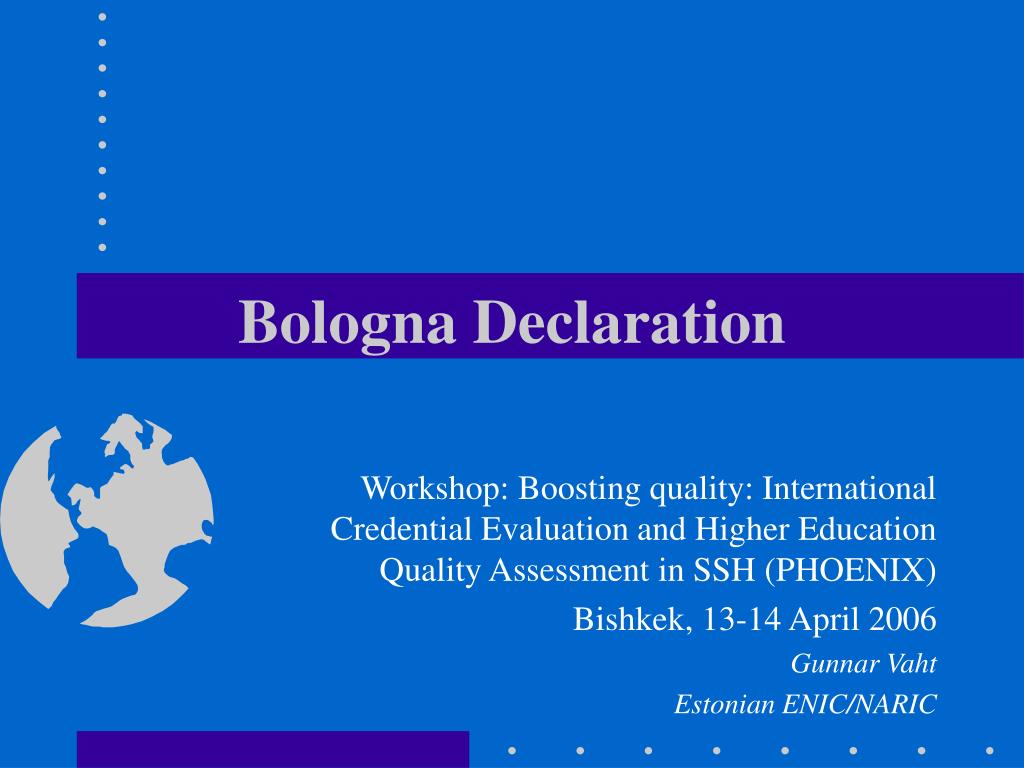 Bologna Declaration - slide 1