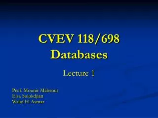 CVEV 118/698 Databases