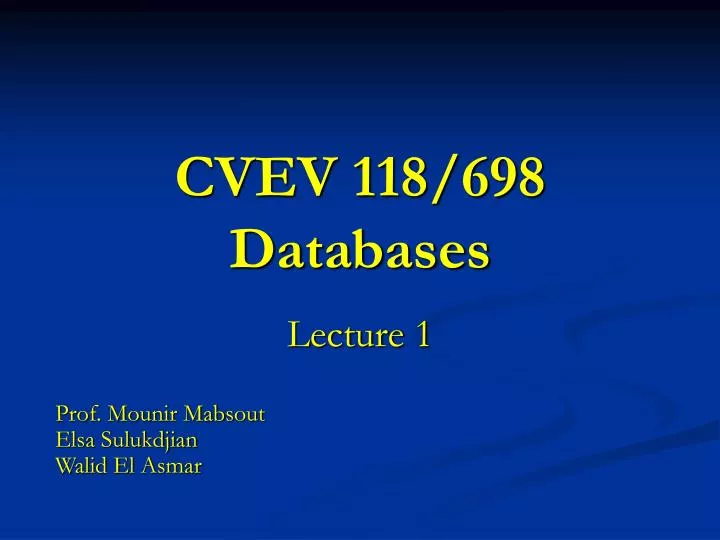 cvev 118 698 databases