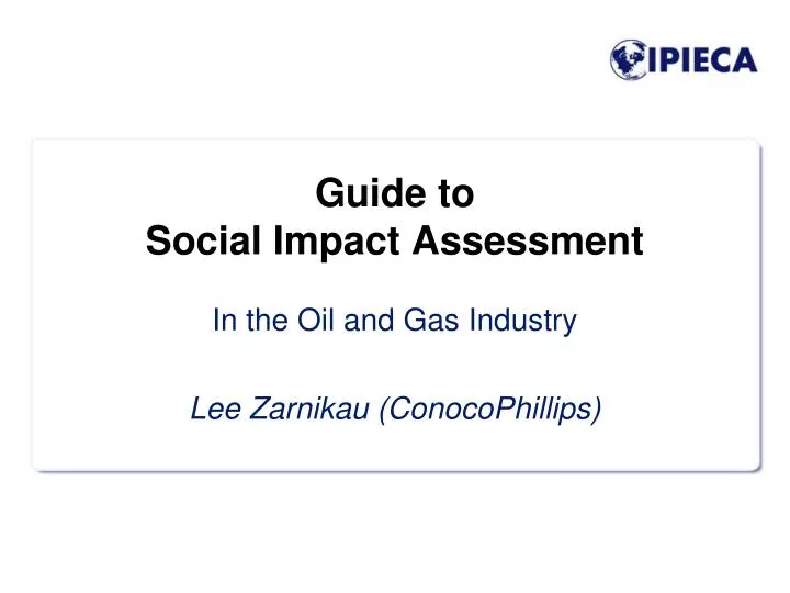 guide to social impact assessment