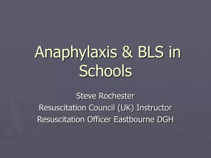 anaphylaxis bls in schools