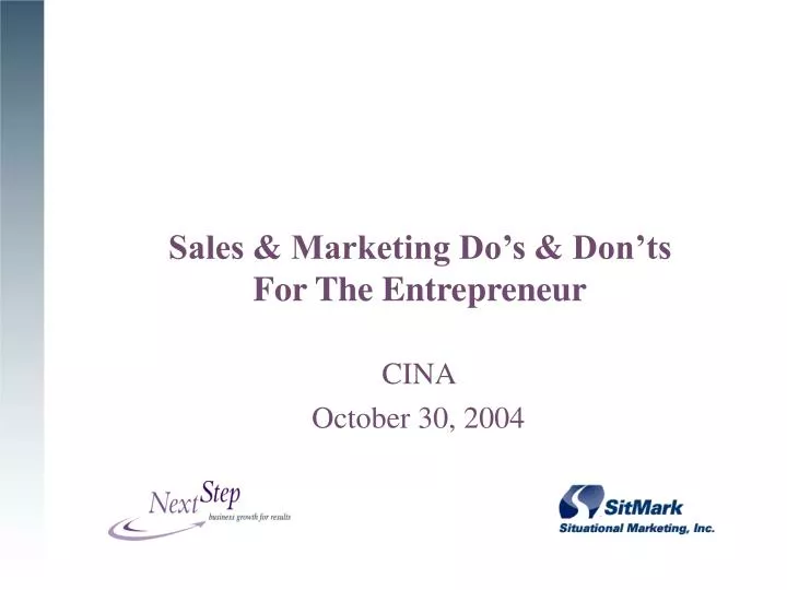 sales marketing do s don ts for the entrepreneur