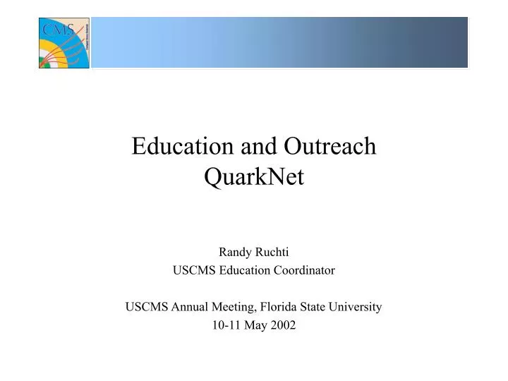 education and outreach quarknet